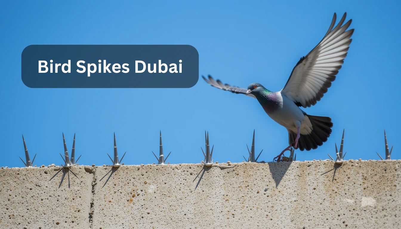 Bird spikes Dubai installation by Al Mandhar Pest Control. Effective, humane bird control for Dubai & Sharjah properties.